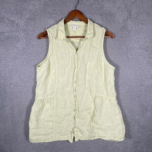 J. Jill Large Linen Peplum Back Tunic Green